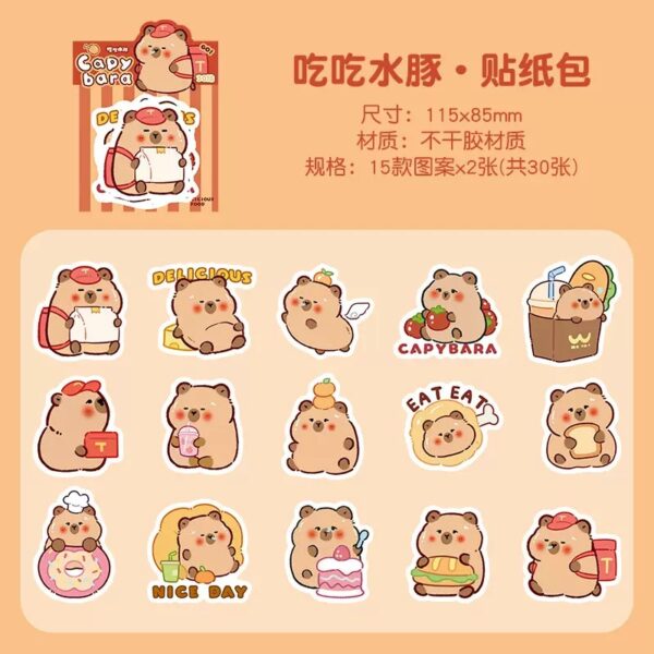 STICKER CAPYBARA CON BOLSA 30U