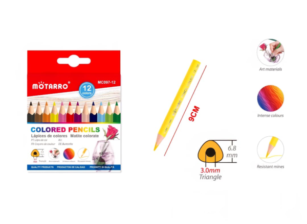 LAPICES DE COLORES 12U PEQUEÑOS ¨MOTARRO¨